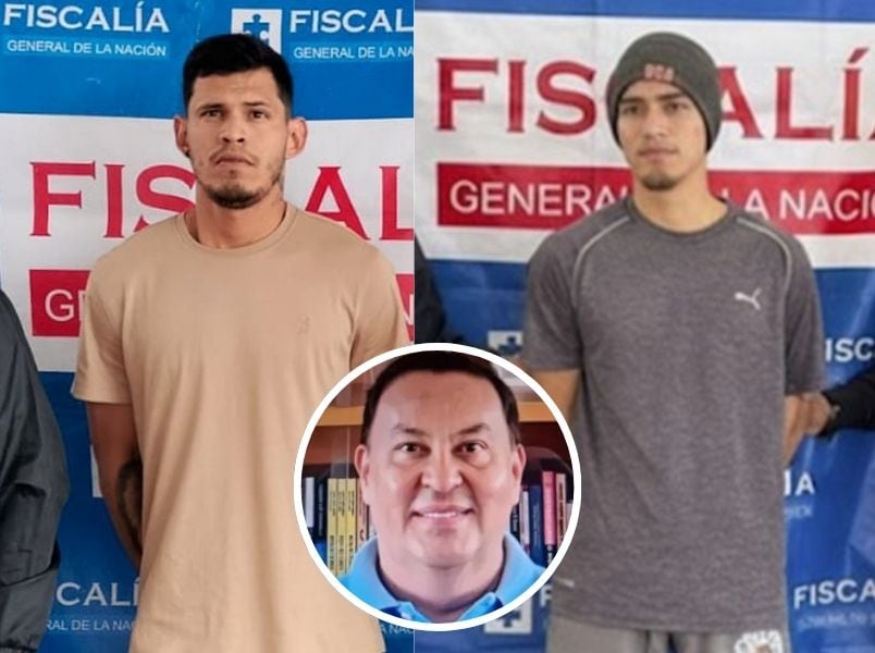 Dos hombres capturados por el homicidio de un contador (centro). Fotos: Fiscalía General de la Nación
