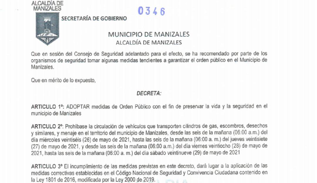 Movilziaciones en Manizales