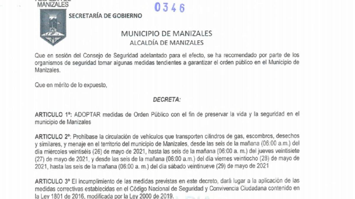 Prohibido el parrillero para las motos en Manizales