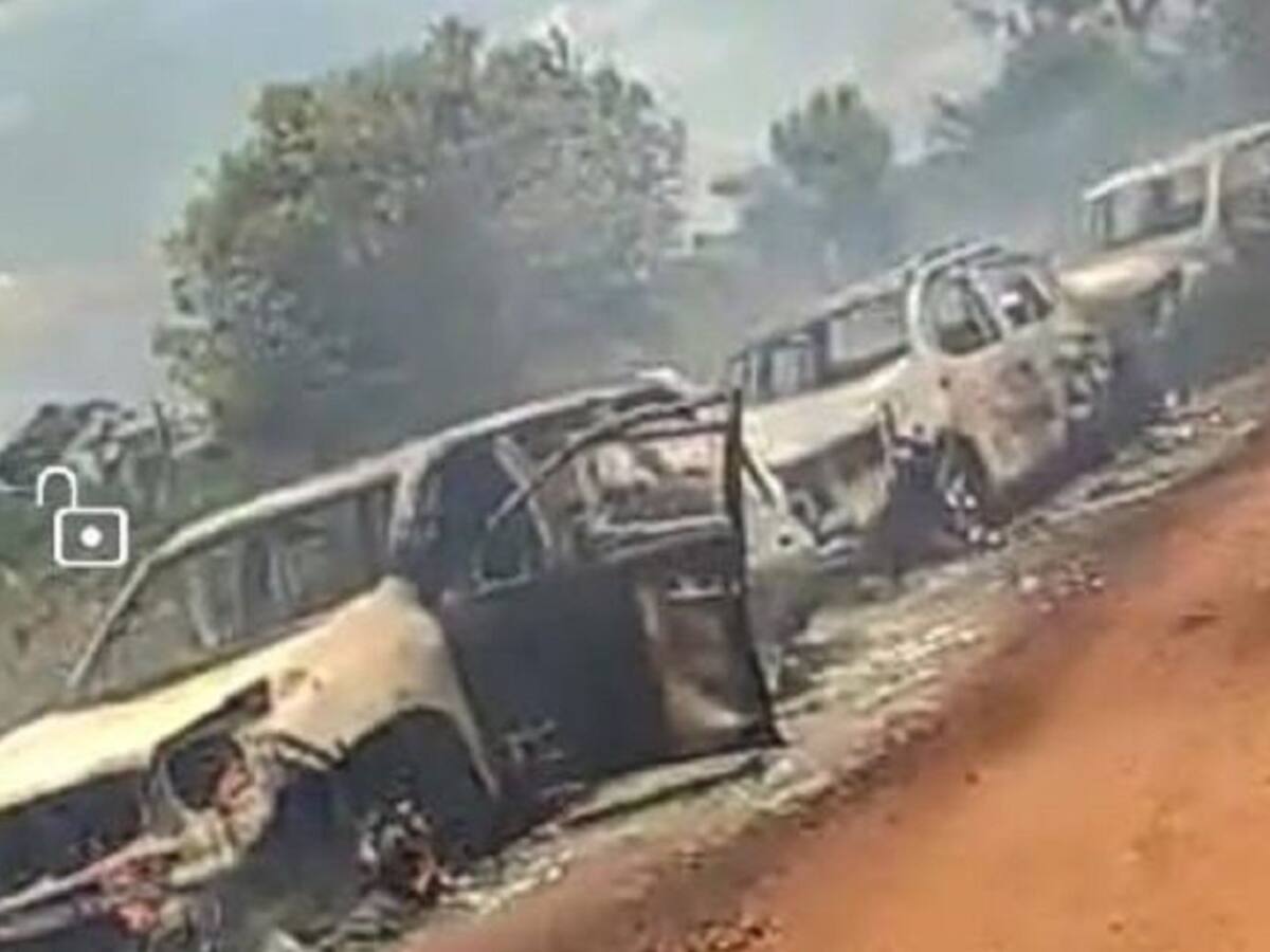 Incineran vehículos de caravana de la UNP en el Caquetá