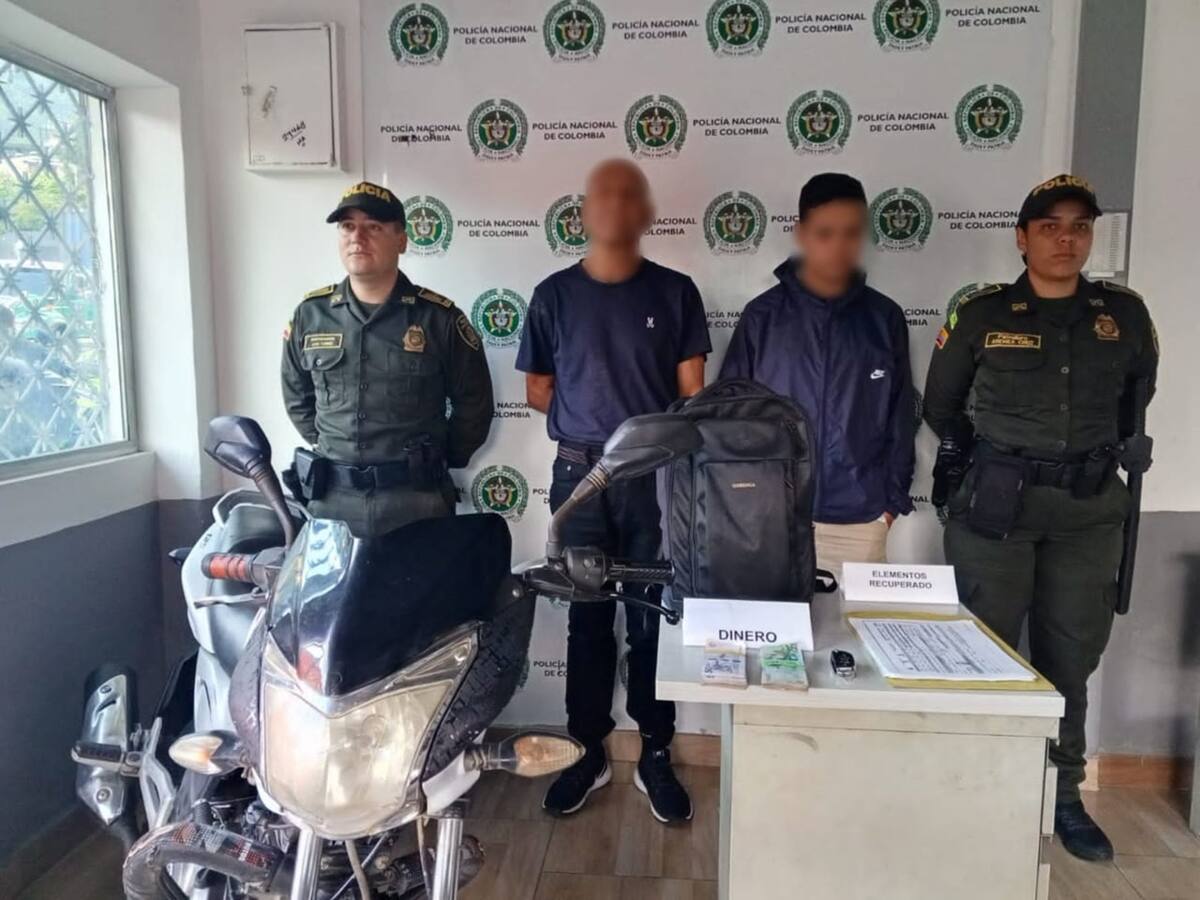 Capturados transportando dinero efectivo que habían robado en un barrio de Ibagué