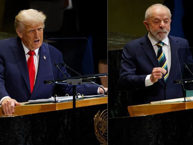 Presidente brasileño, Luiz Inácio Lula da Silva y presidente de Estados Unidos, Donald Trump Foto: Taylor Hill/Getty Images