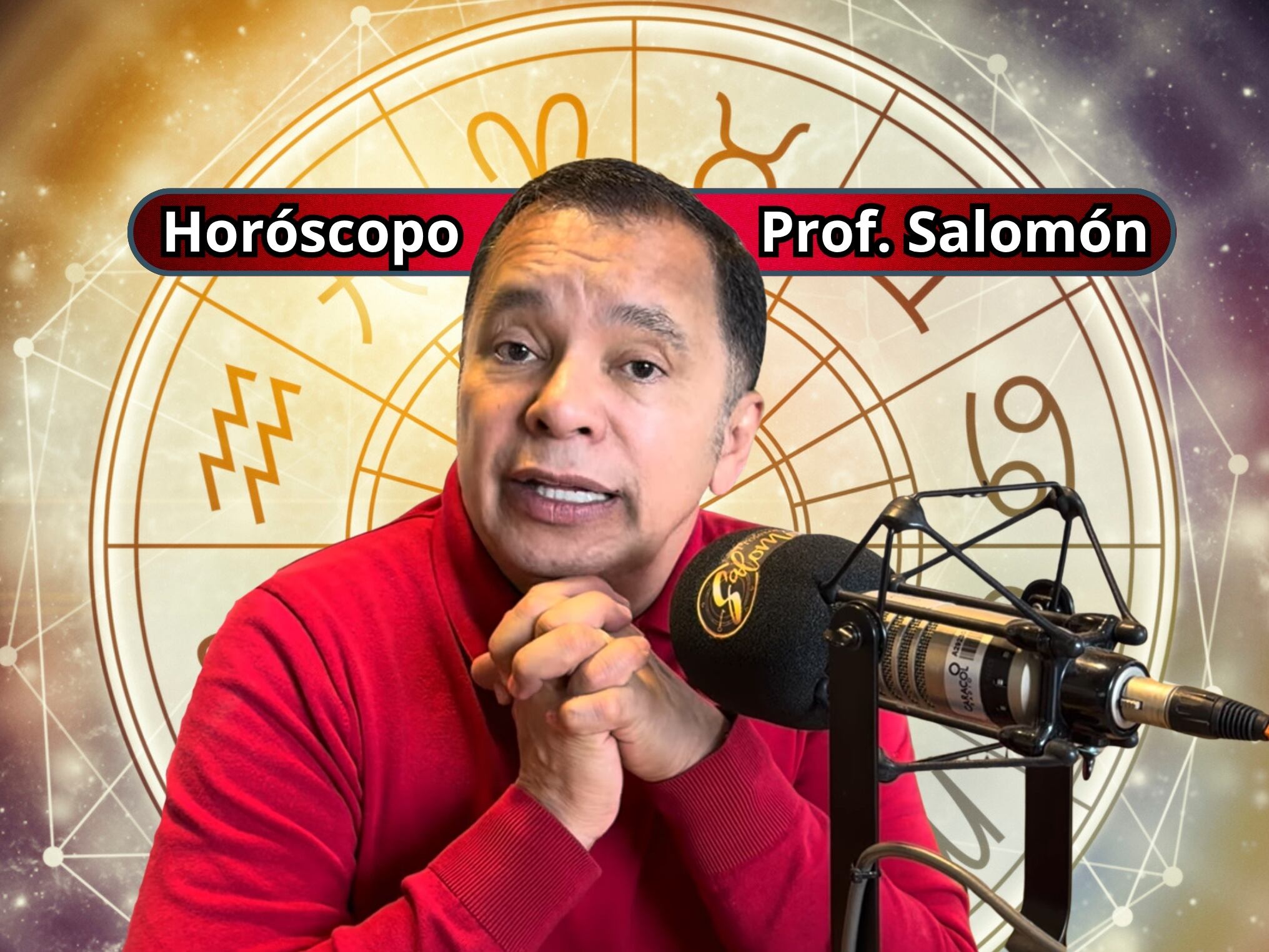 Él es el profesor Salomón, experto en la lectura del Horóscopo y el Tarot (Crédito: Profesor Salomón - Youtube) // De fondo: Imagen ilustrativa del horóscopo (crédito: Getty Images).