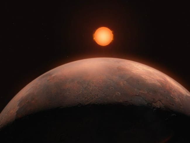 MADRID, 01/10/2024.- Un equipo internacional de astrónomos ha descubierto un exoplaneta de al menos la mitad de la masa de Venus orbitando la estrella de Barnard, la más cercana a nuestro Sol. Los científicos no descartan que haya otros tres exoplanetas en otras órbitas de la estrella.Situada a solo seis años luz de distancia, Barnard es la estrella individual más cercana a nosotros, la más rápida del cielo nocturno y el segundo sistema estelar más cercano del vecindario, después del grupo de tres estrellas de Alfa Centauri. EFE/IEEC/Science-Wave Guillem Ramis/SOLO USO EDITORIAL/SOLO DISPONIBLE PARA ILUSTRAR LA NOTICIA QUE ACOMPAÑA (CRÉDITO OBLIGATORIO)
