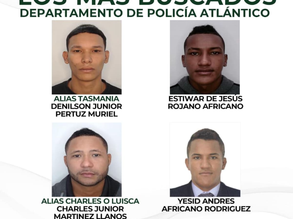 ¿Los ha visto? Policía difunde cartel de los más buscados en Atlántico