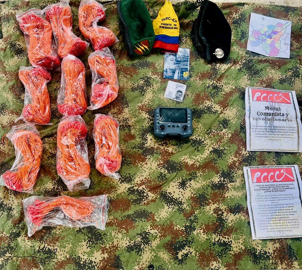 Depósito ilegal frente 36 de disidencias en Briceño- foto Cuarta Brigada