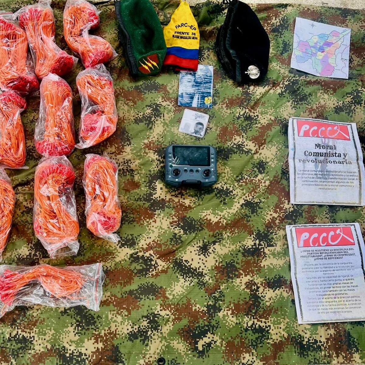 Briceño: cae otra caleta del frente 36, tenía un control para dron y 1800 iniciadores de explosivos