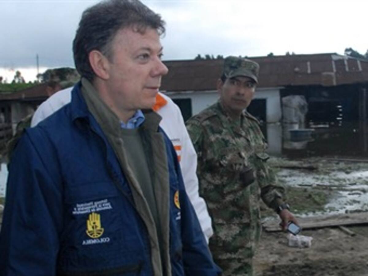 En 86 mil millones de pesos cuantificó el presidente Santos las pérdidas por el invierno en Mosquera