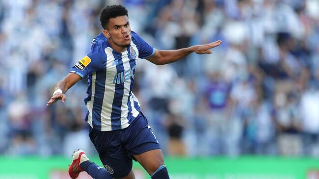 Luis Diaz festeja su primer gol en la Liga de Portugal 2021-2022.