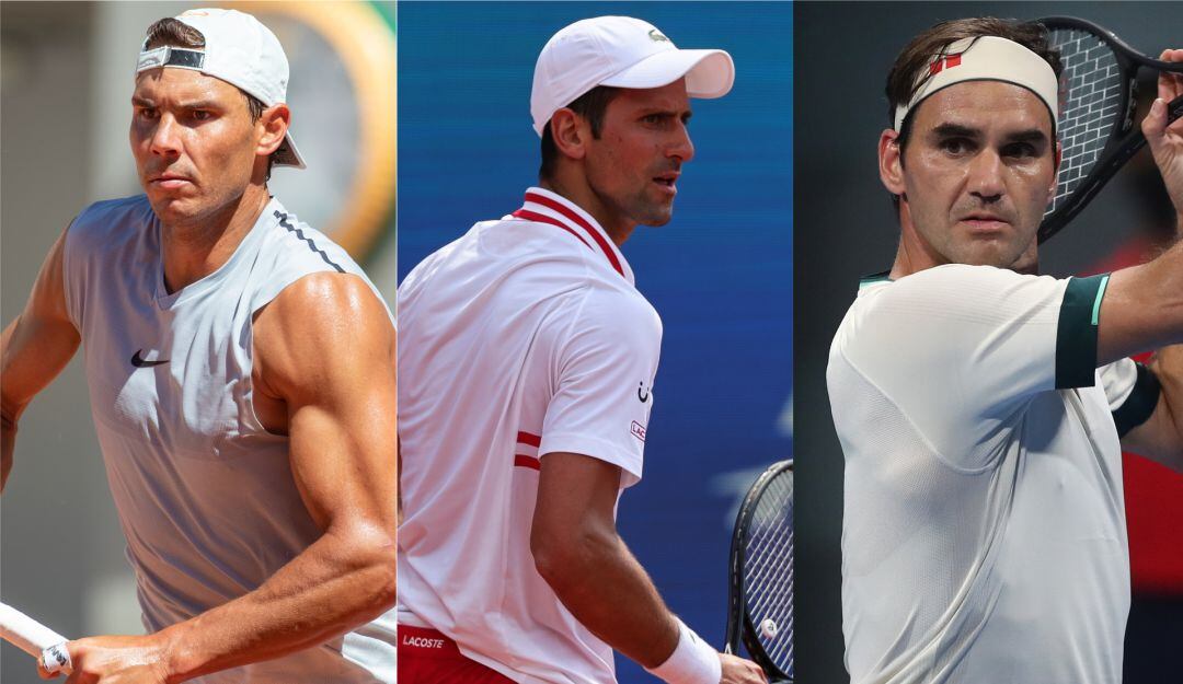 Rafa Nadal, Novak Djokovic y Roger Federer