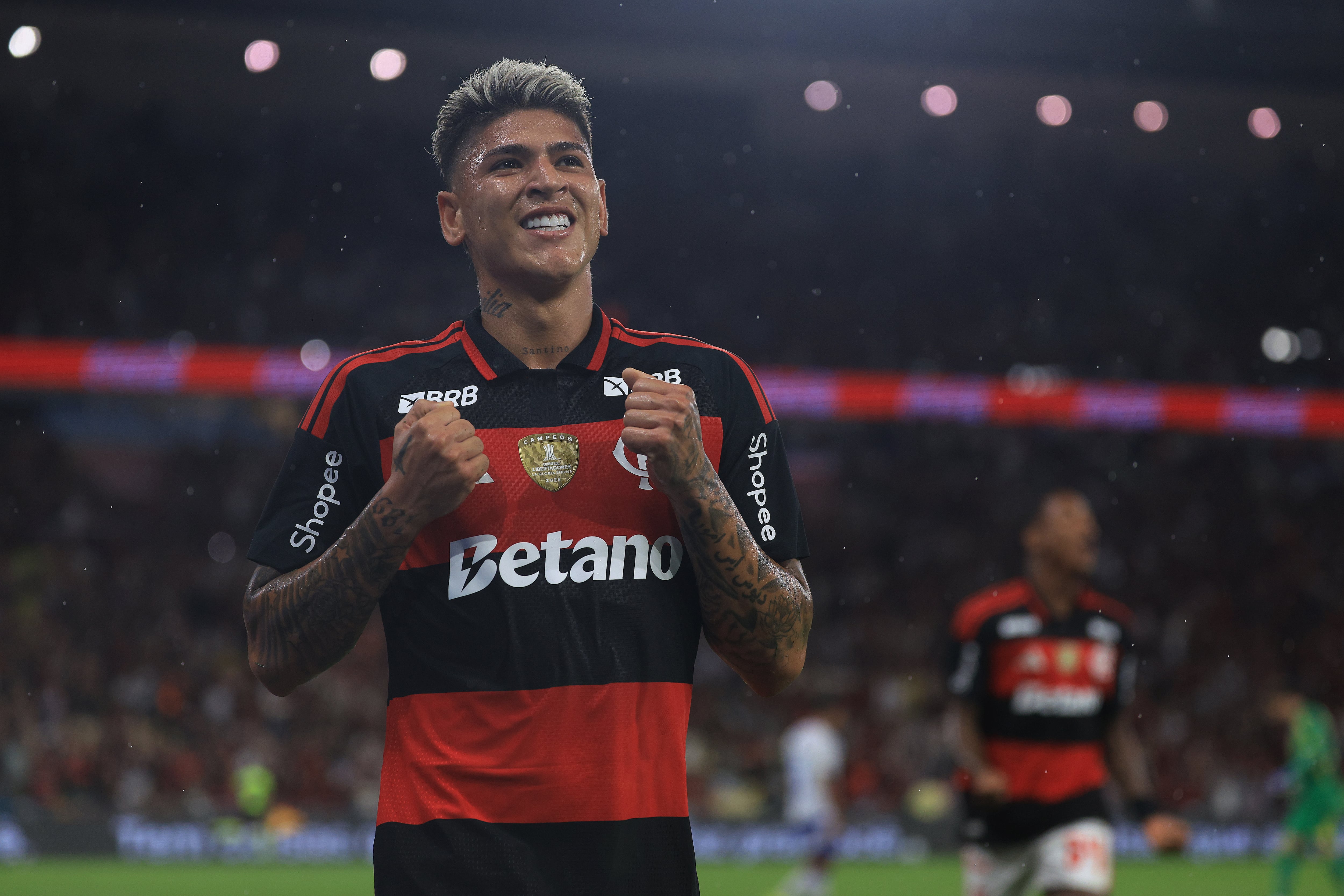 Jorge Carrascal celebra su gol ante Cruzeiro. (Photo by Wagner Meier/Getty Images)