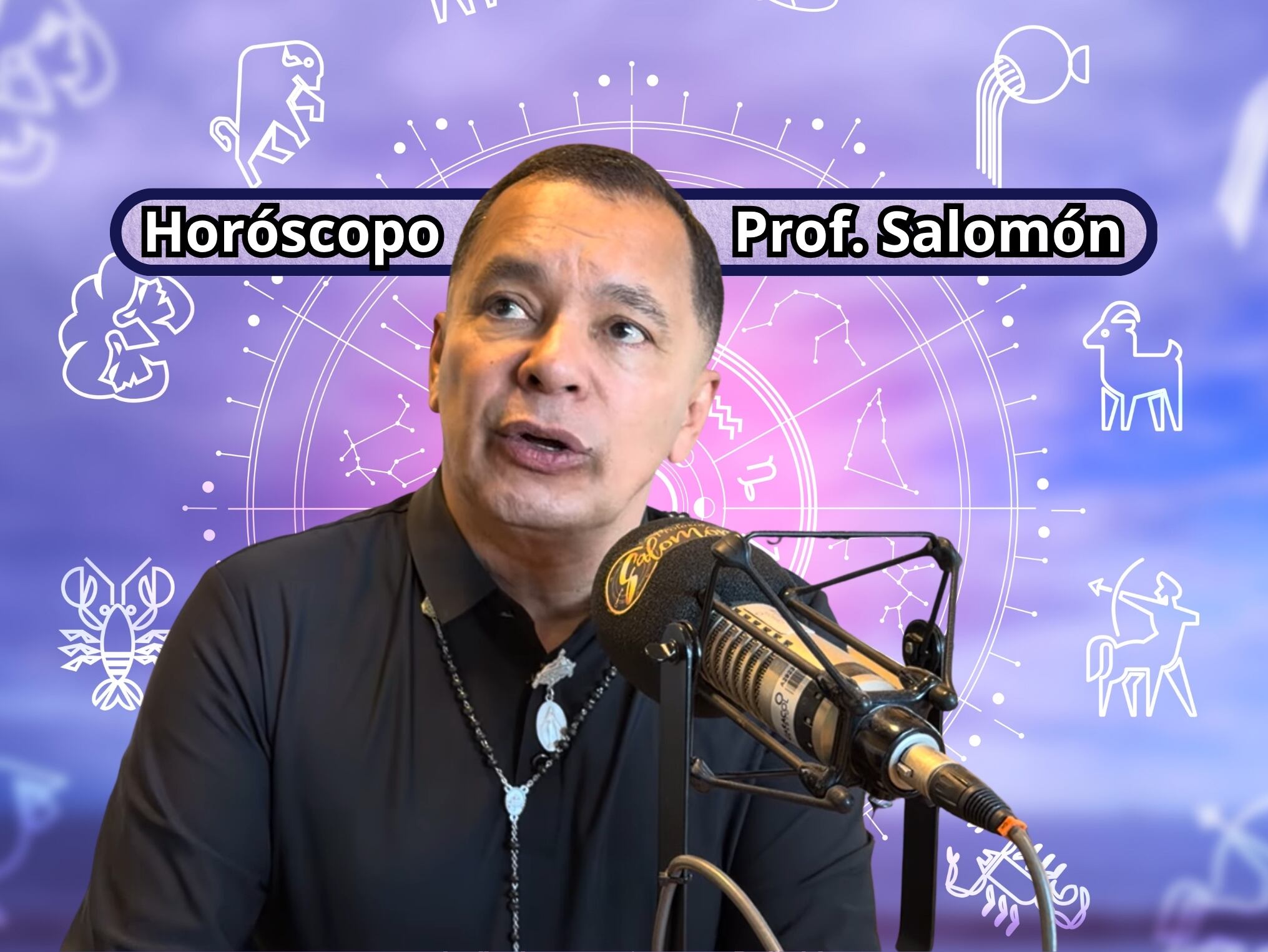 Él es el profesor Salomón, experto en la lectura del Horóscopo y el Tarot (Crédito: Profesor Salomón - Youtube) // De fondo: Imagen ilustrativa del horóscopo (crédito: Getty Images).