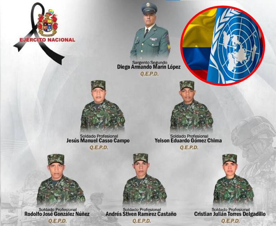 Imagen referencial sobre pronunciamiento de la ONU por muerte de militares en Antioquia. Cortesía: Ejército Nacional de Colombia.