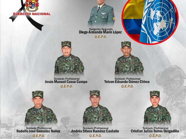 Imagen referencial sobre pronunciamiento de la ONU por muerte de militares en Antioquia. Cortesía: Ejército Nacional de Colombia.