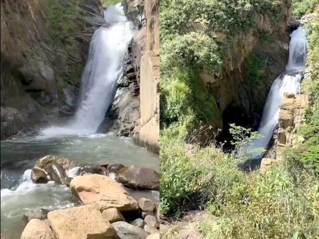 Cascada El Salado en Chachagüi, Nariño. Imágenes tomada de cuenta oficial de TikTok 'Ayeyo Vargas'.