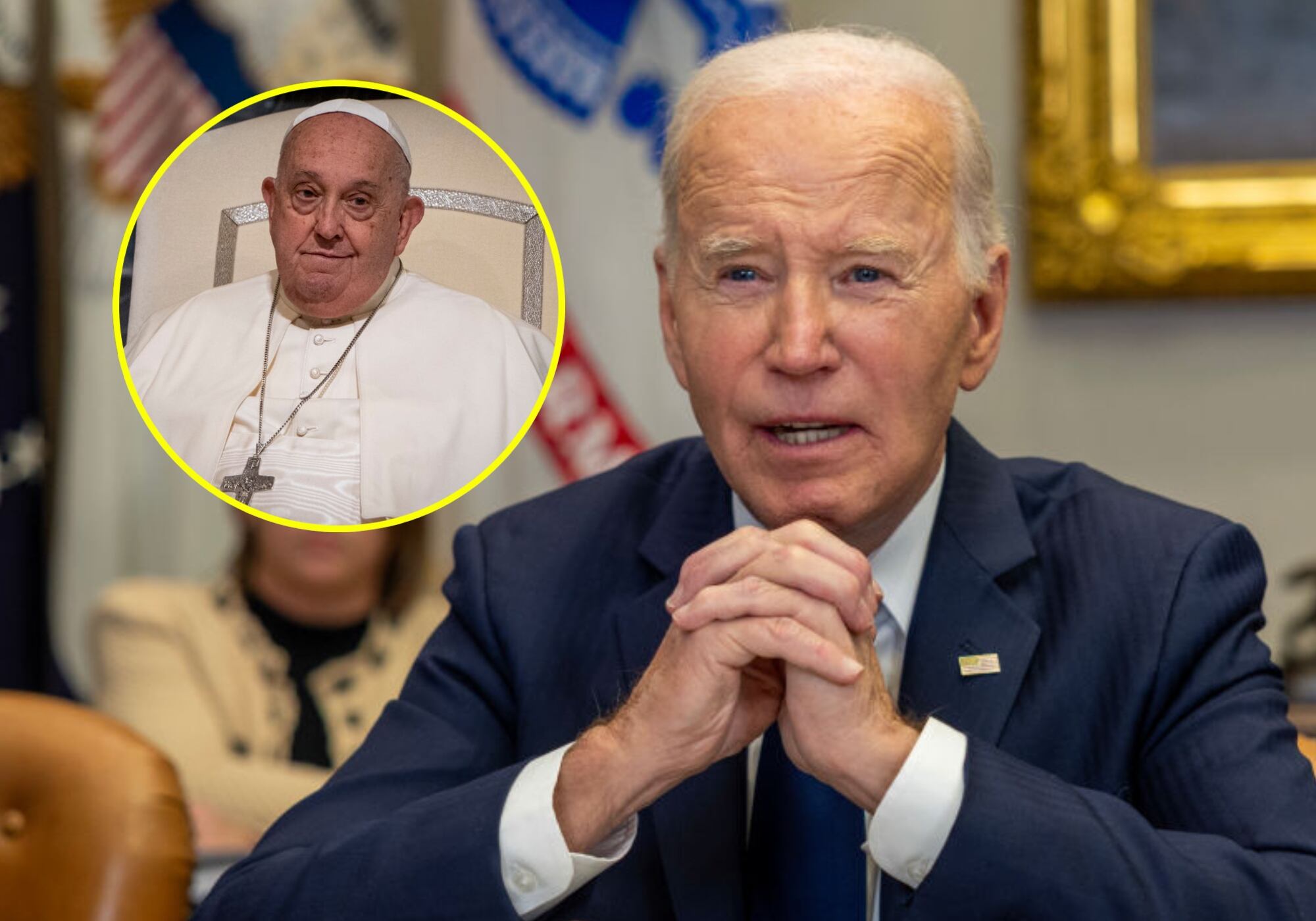 Joe Biden y papa Francisco. Foto: (Photo by Tasos Katopodis/Getty Images) / (Photo by Stefano Costantino/SOPA Images/LightRocket via Getty Images)