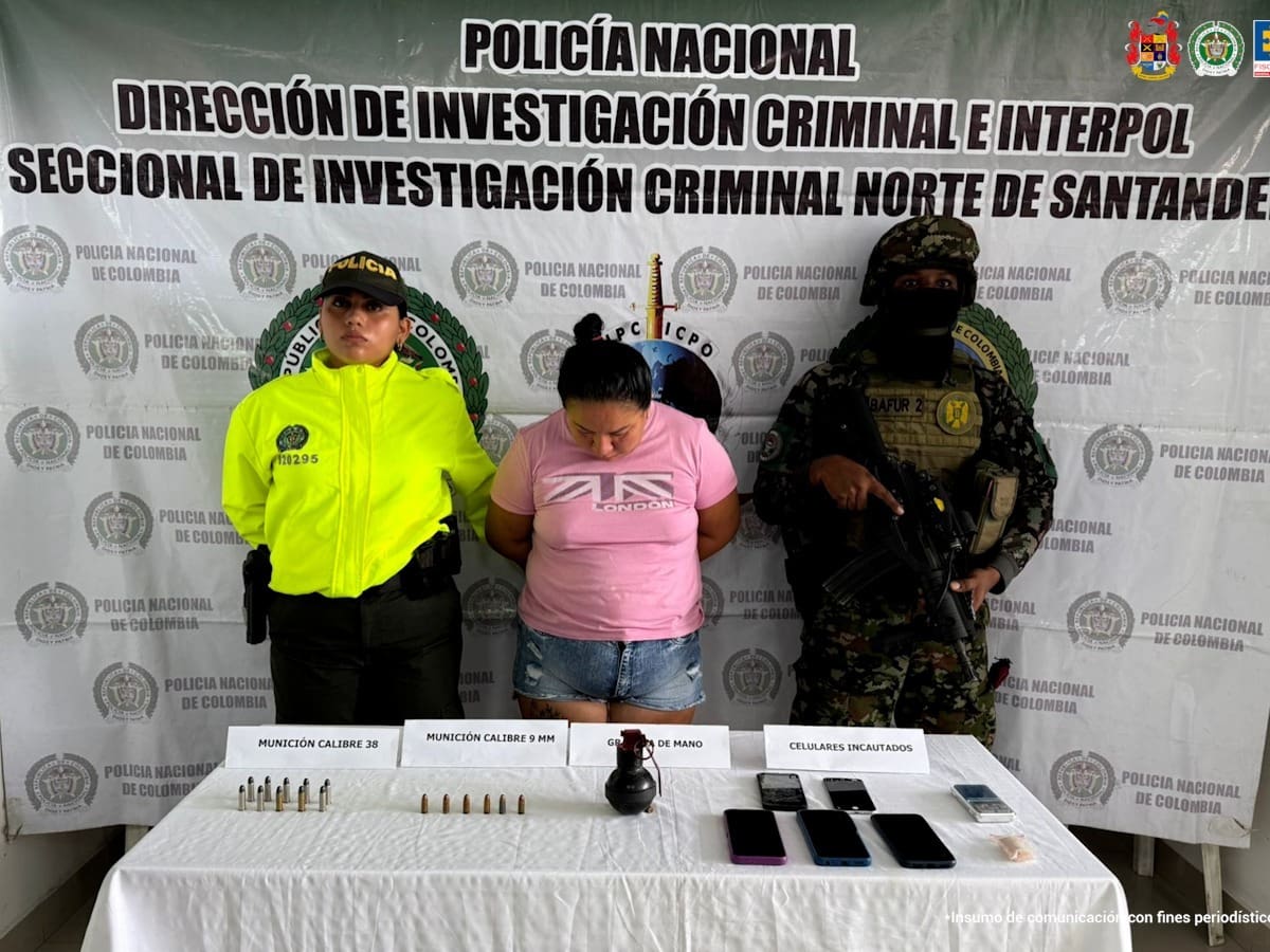 Capturada una mujer cuando portaba una granada y municiones en Cúcuta