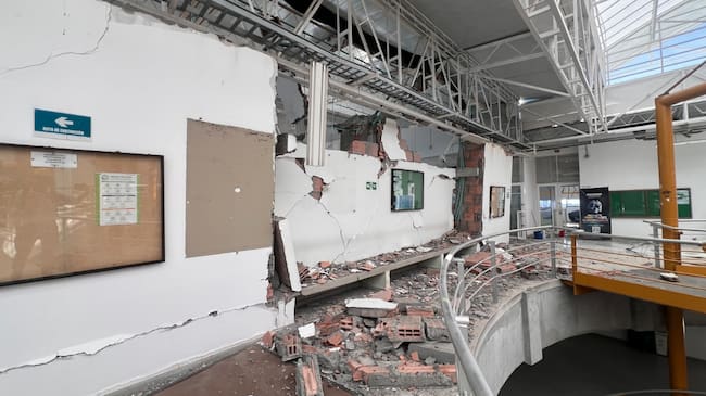 Así quedó el bloque de ciencias humanas de la universidad del Quindío. Foto: Cortesía uniquindío