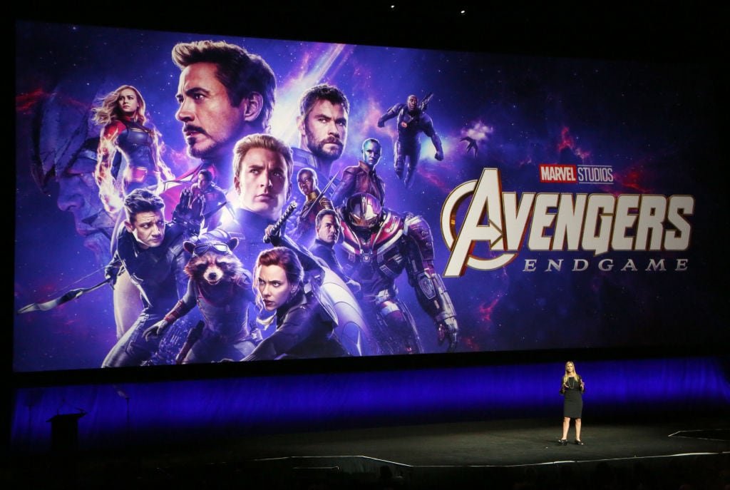 LAS VEGAS, NEVADA - APRIL 03: Walt Disney Studios Motion Pictures President of Walt Disney Distribution Franchise Management, Business & Audience Insights Cathleen Taff talks about the upcoming movie "Avengers: Endgame" during Walt Disney Studios Motion Pictures special presentation during CinemaCon at The Colosseum at Caesars Palace on April 03, 2019 in Las Vegas, Nevada. CinemaCon is the official convention of the National Association of Theatre Owners. (Photo by Gabe Ginsberg/WireImage)