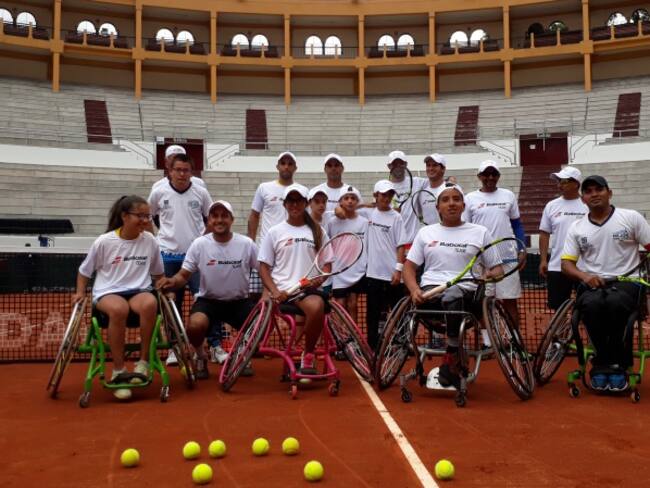 Partido de exhibición entre Selección Colombia de silla de ruedas y la de Copa Davis