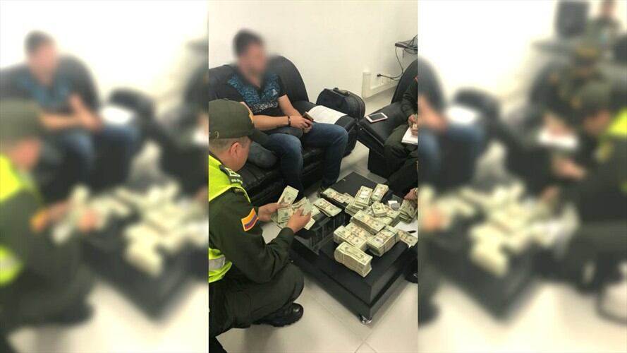 Se avanza en las investigaciones para determinar la procedencia y el destino que tendría este dinero. Foto: Policía Antioquia