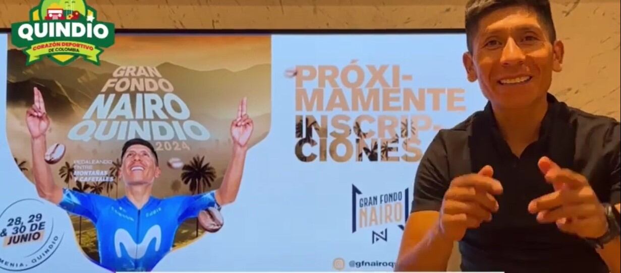 Nairo Quintana estará corriendo en su bicicleta en el Quindío. Foto: Cortesía Gobernación del Quindío