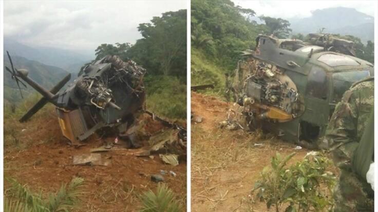 Cuatro muertos en ataque de las Farc a helicóptero con cargas explosivas