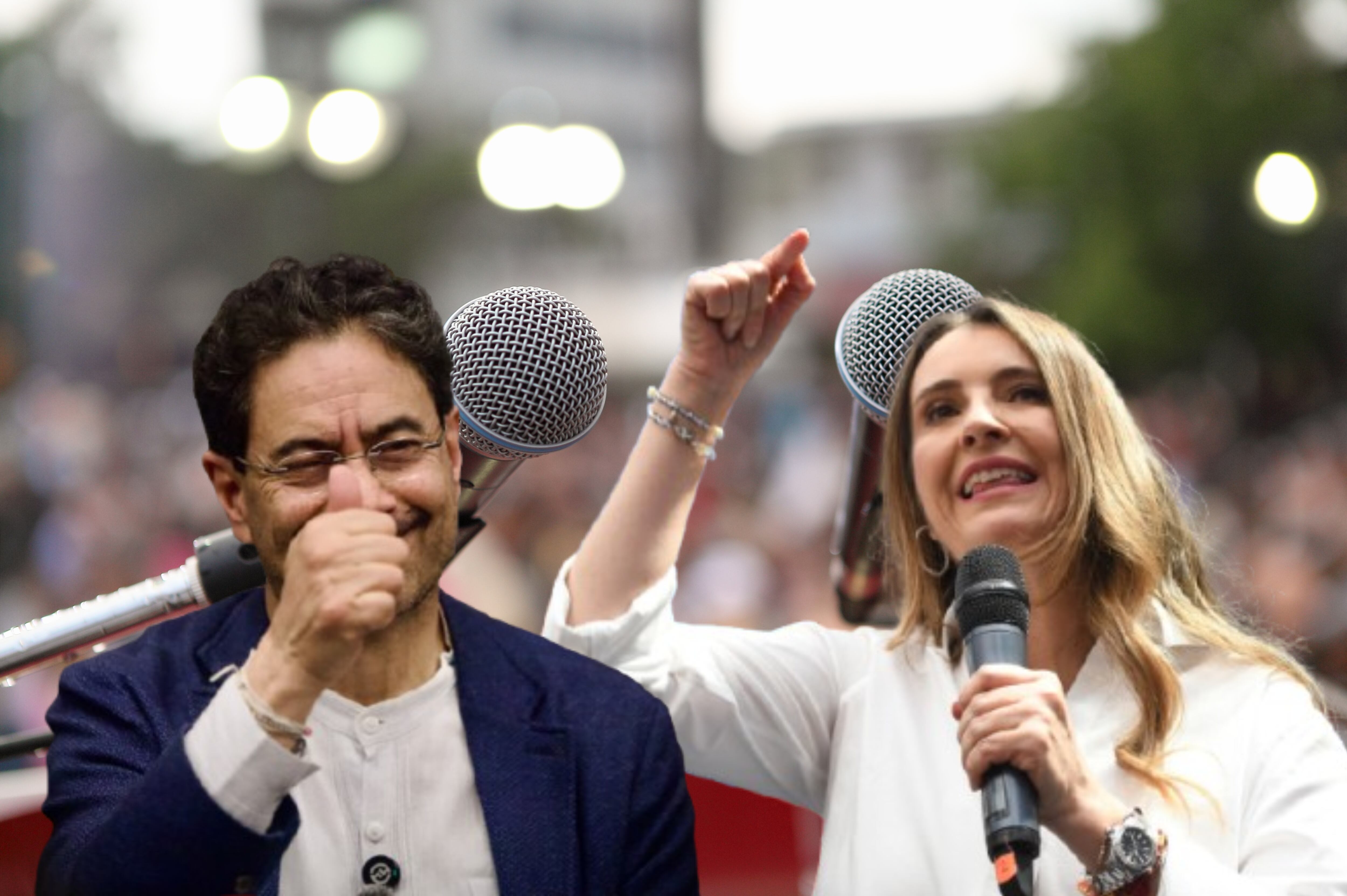 Imagen de referencia. Atril de debate: Getty Images / Iván Cepeda y Paloma Valencia: Getty Images. 
