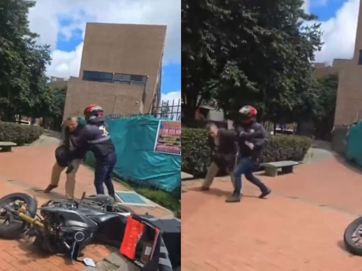 Buscan a motociclista que golpeó a adulto mayor que le dijo que no invadiera el andén en Bogotá