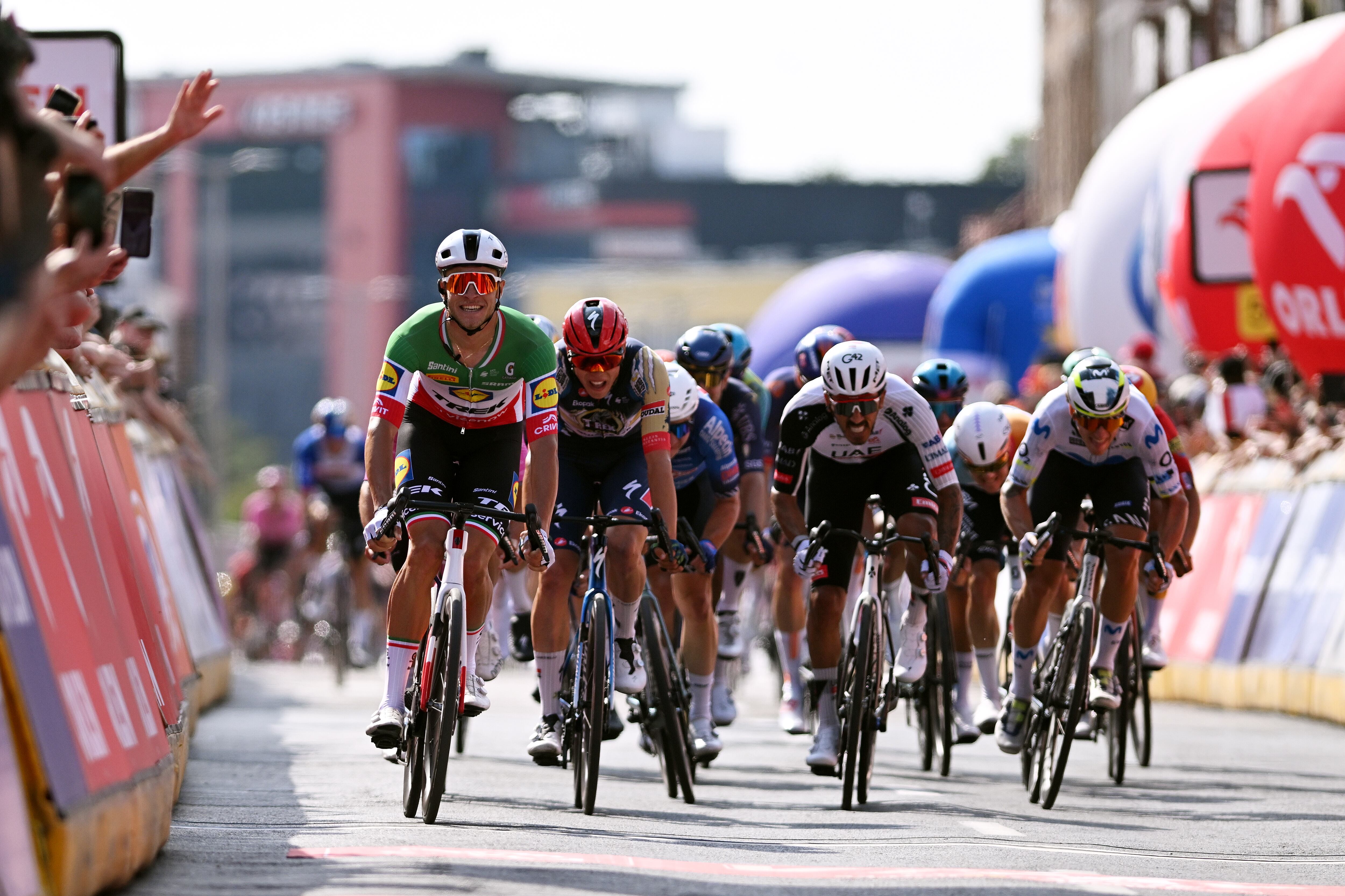 Juan Sebastián Molano durante el embalaje de la primera etapa del Tour de Polonia. (Photo by Luc Claessen/Getty Images)