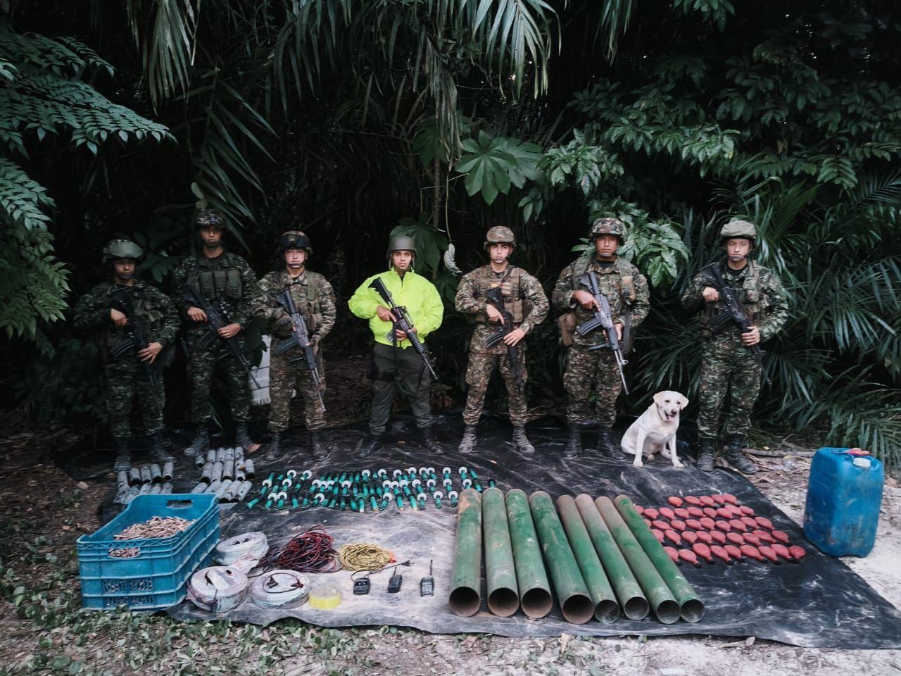 Elementos incautados en zona rural de Tibú / Foto: Ejército Nacional