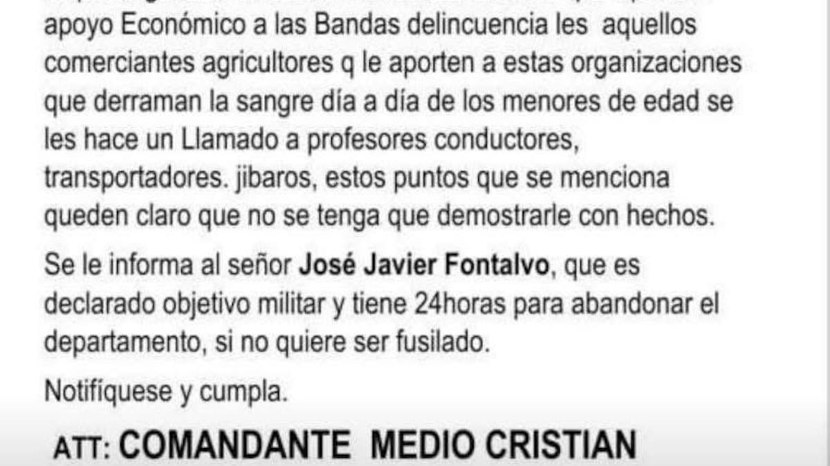 En el Quindío desmintieron panfleto amenazante que alerta de limpieza social