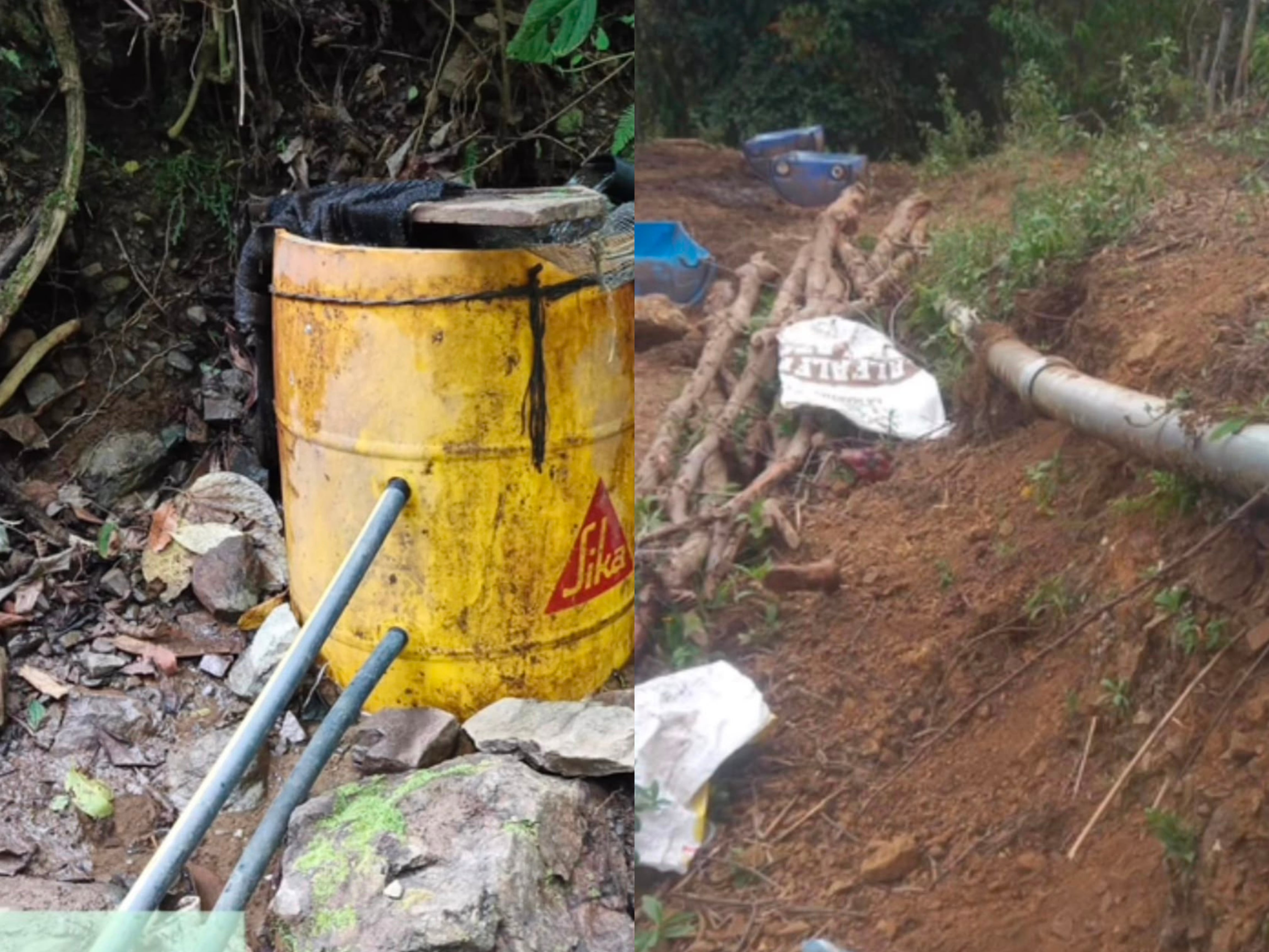 Conexiones ilegales en el acueducto municipal de Buriticá. Foto: Alcaldía de Buriticá.
