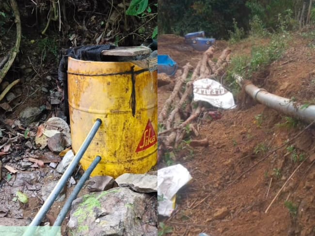 Conexiones ilegales en el acueducto municipal de Buriticá. Foto: Alcaldía de Buriticá.