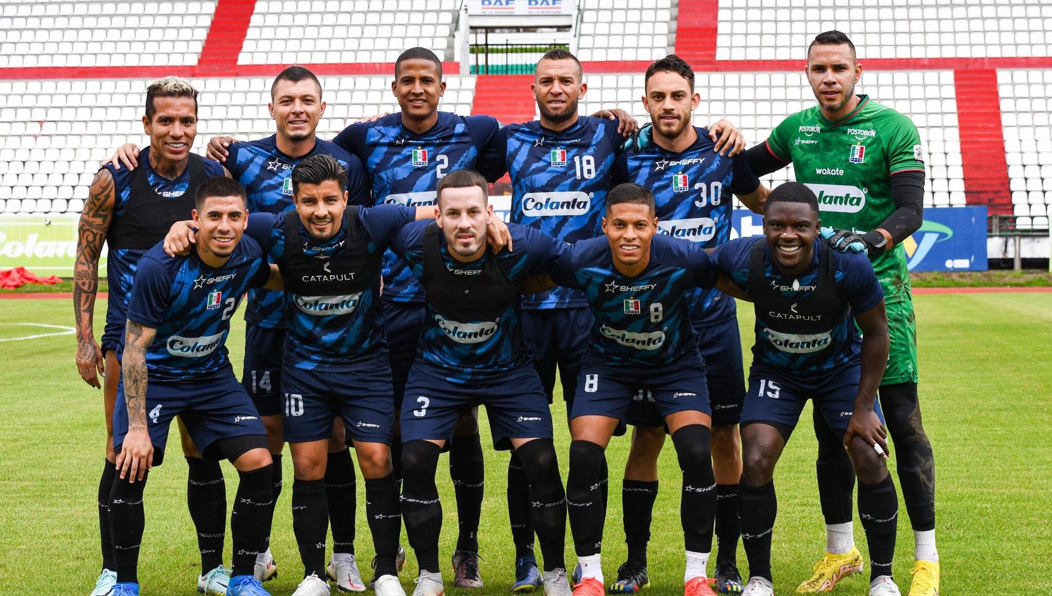 Once Caldas en medio de un entrenamiento en el Palogrande / Foto: @oncecaldas