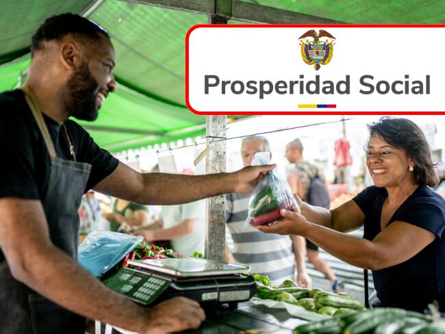 Personas en comercio // Getty Images // Logo Prosperidad Social // Vía Prosperidad Social