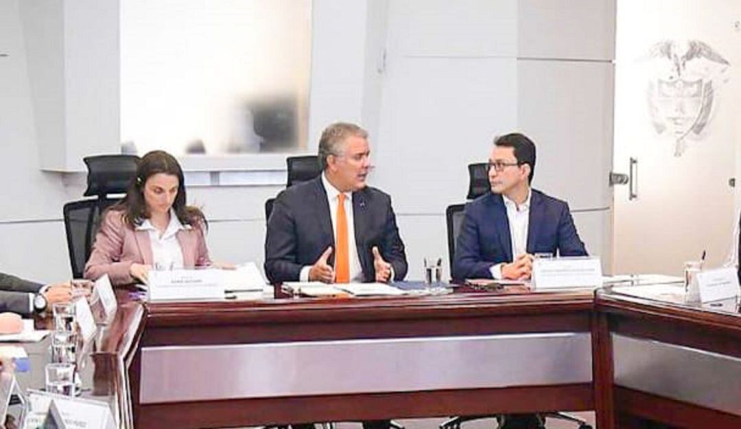 Reunión entre el presidente Iván Duque y el gobernador Carlos Caicedo. 