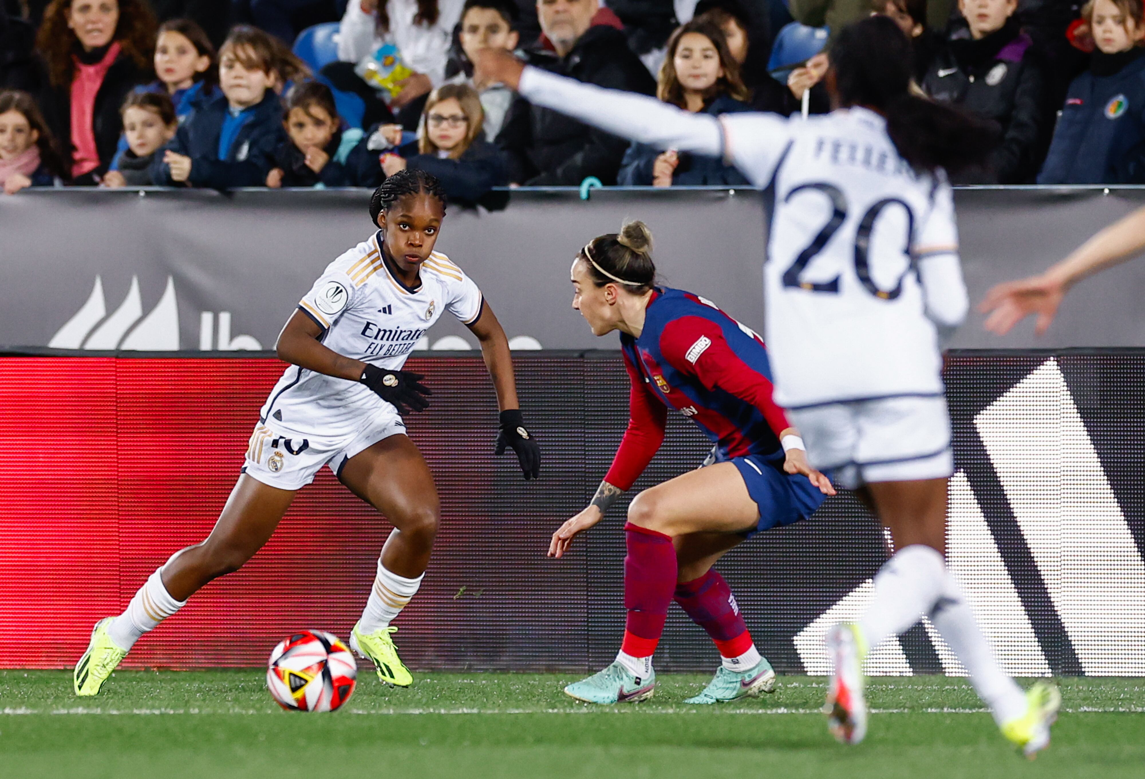 Linda Caicedo en el duelo entre Real Madrid y Barcelona por la Supercopa. (Photo by Maria Jimenez - Real Madrid/Real Madrid via Getty Images)