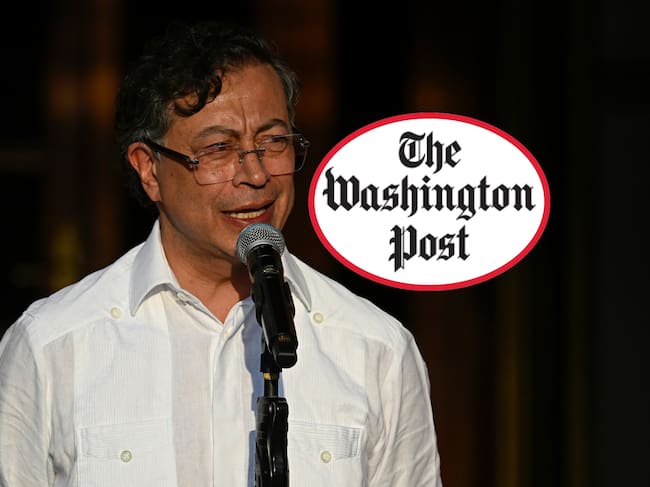 Gustavo Petro, presidente de Colombia. (Foto: AFP) / Logo del diario estadounidense The Washington Post.
