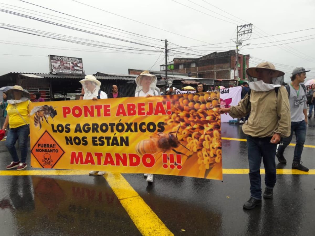 La preocupación por la muerte de las abejas también hizo presencia en la marcha