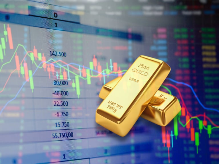 Gráfica de inversión / Barras de oro (Getty Images)