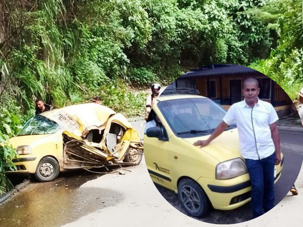 Hombre fallecido al caerle una piedra al taxi en el que viajaba- foto cortesía