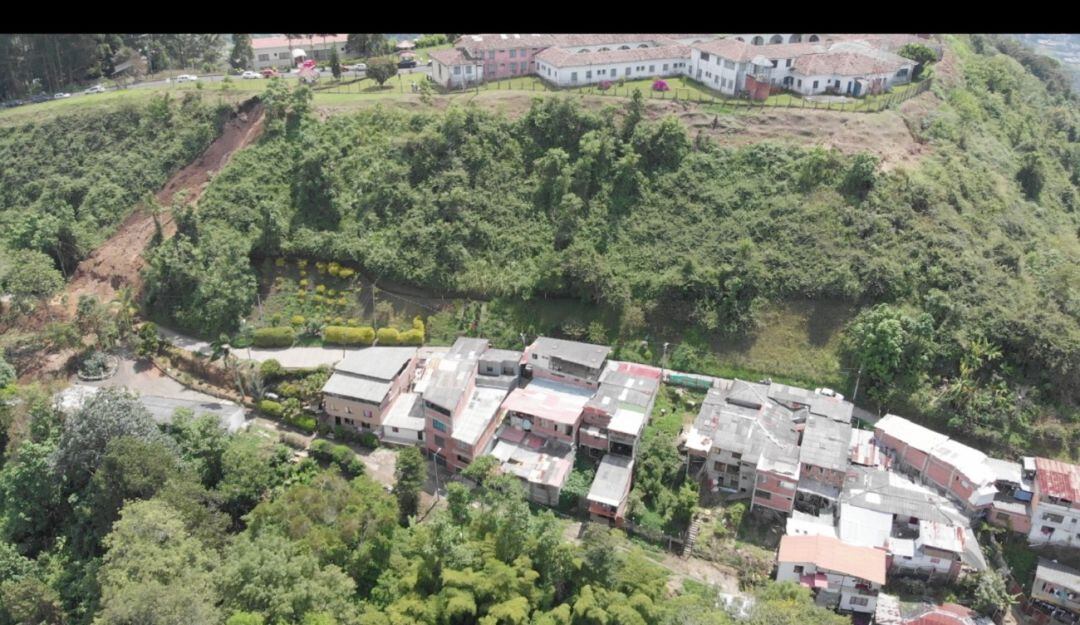 Lugar del deslizamiento de tierra, en Villa Kempis Manizales