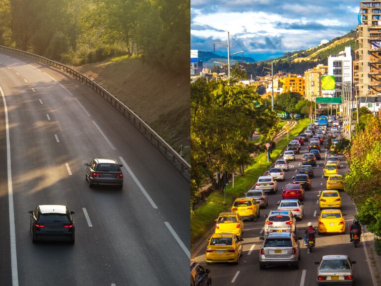 Comparación entre conducir a una velocidad constante en carretera y conducir durante una hora de tráfico intenso (Foto vía Getty Images)
