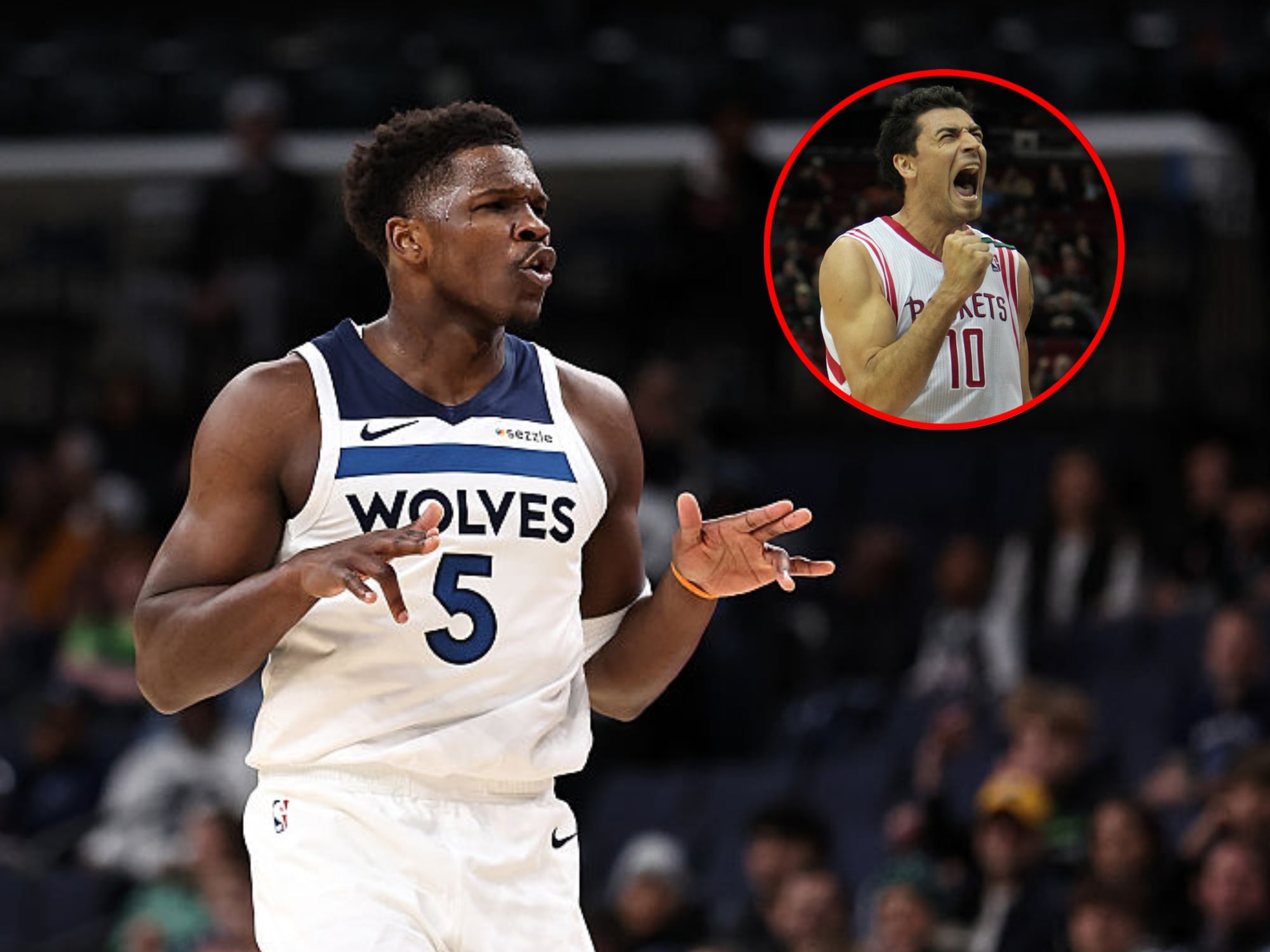 Anthony Edwards y Carlos Delfino. Fotos: Getty Images.