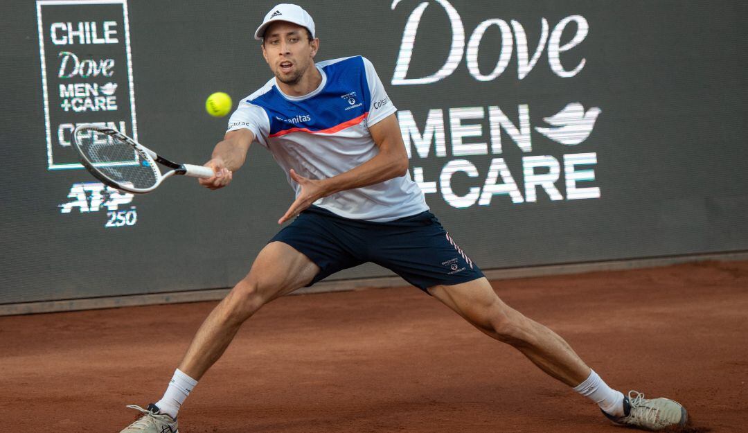 Daniel Galán durante su participación en el ATP 250 de Santiago de Chile.
