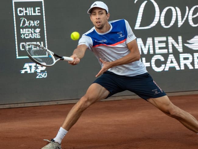 Daniel Galán durante su participación en el ATP 250 de Santiago de Chile.