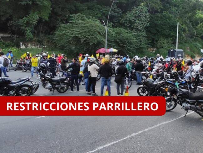 Así quedarían las restricciones para el parrillero hombre en motocicleta en el área metropolitana