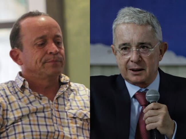 Santiago Uribe y Álvaro Uribe. Foto: (Colprensa - Álvaro Tavera) / (Colprensa - Camila Díaz)