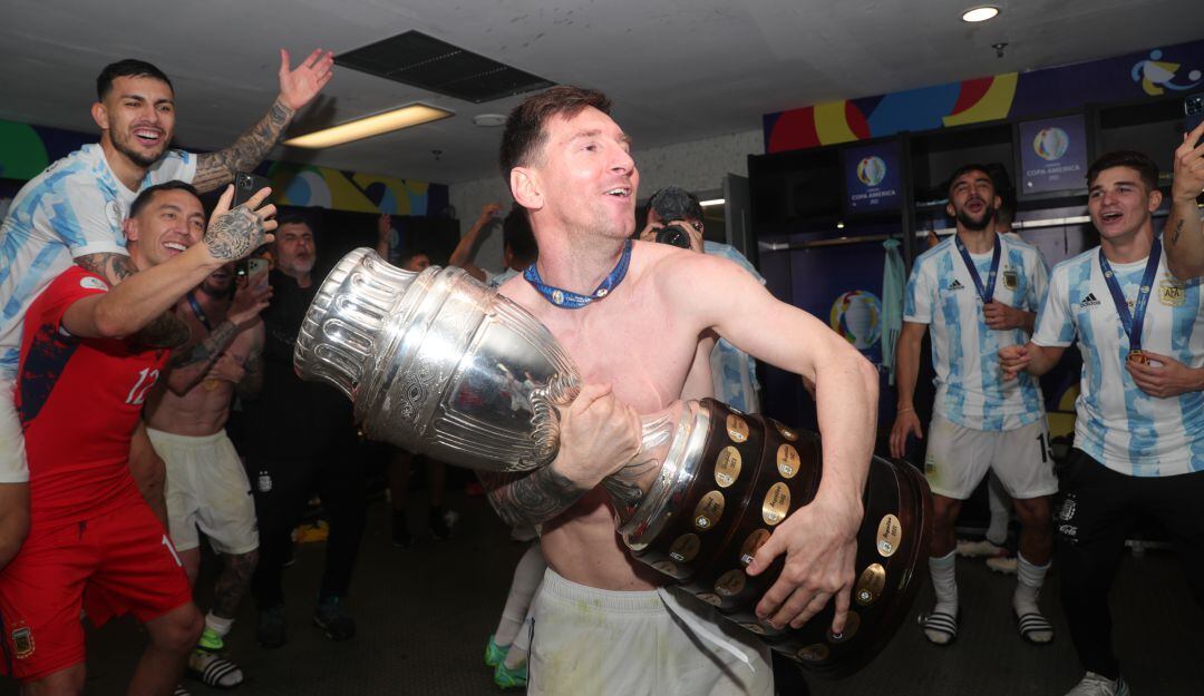 Lionel Messi celebrando la Copa América 2021